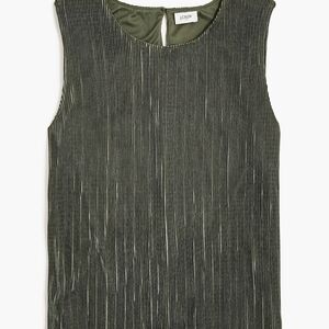 J. Crew Olive Textured Sleeveless Blouse